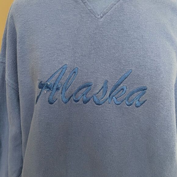 Vintage Alaska Embroidered Crewneck Sweatshirt Purple Oversized XL 90s - Picture 3 of 6